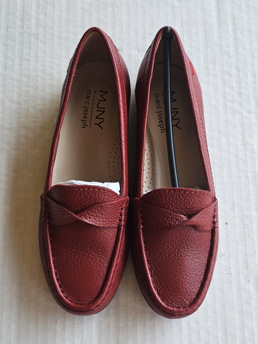 Marc Joseph Red Leather Penny Loafers